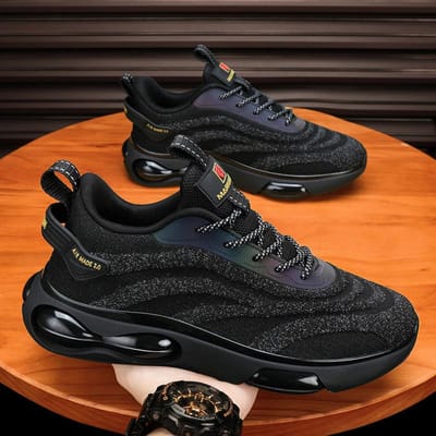 Hoge Kwaliteit Trendy Mode Klassiek Ademend Comfortabel Herenschoenen Live Nieuwe Casual Sportschoenen 45 black