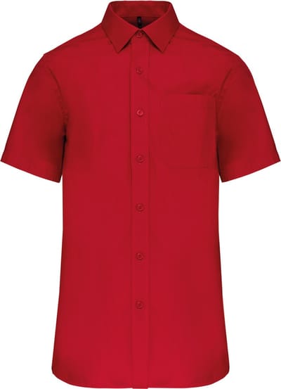 Kariban Heren poplin overhemd korte mouwen K543 - Classic Red - 3XL