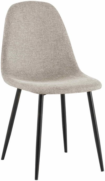 CLP Napier Eetkamerstoel - Modern Design - Zonder armleuning - Metalen Onderstel - Comfortabele Rugleuning - Max. 150 kg - Stof/creme