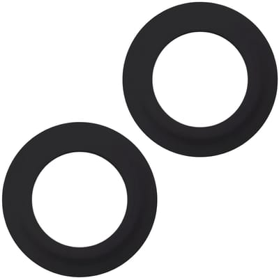 Set van 2 Flush Valve Seals, 72 mm x 45 mm, Siliconen Afsluitringen voor Toiletten en Wastafels, Zwart, Duurzaam en Luchtdicht