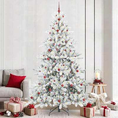 vidaXL Kunstmatige Inklapbare Kerstboom Wit 240 cm PVC en staal