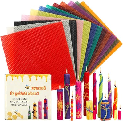 Kleurige Bijenwasplaten voor Kaarsen Maken, DIY Kit voor Volwassenen en Kinderen, Creatieve Knutselcadeaus voor Verjaardag en Kerst