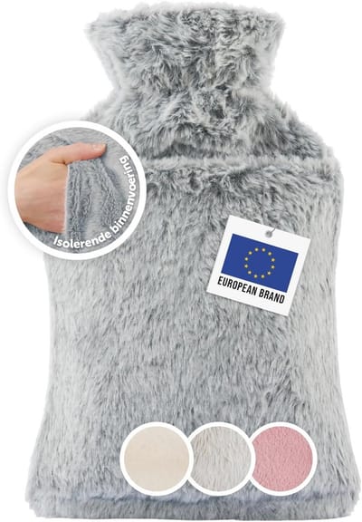 Zachte Warmwaterkruik voor Kinderen en Baby's met Wasbare Fleece Hoes - Lekvrij en Ideaal voor Pijnverlichting - Comfortabele Bedkruik