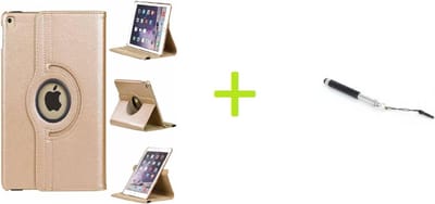 Geschikt voor Apple iPad Air 4 (2020) 10.9 inch Multi Stand Case - 360 Draaibaar Tablet hoesje - Tablethoes - Goud +  Stylus