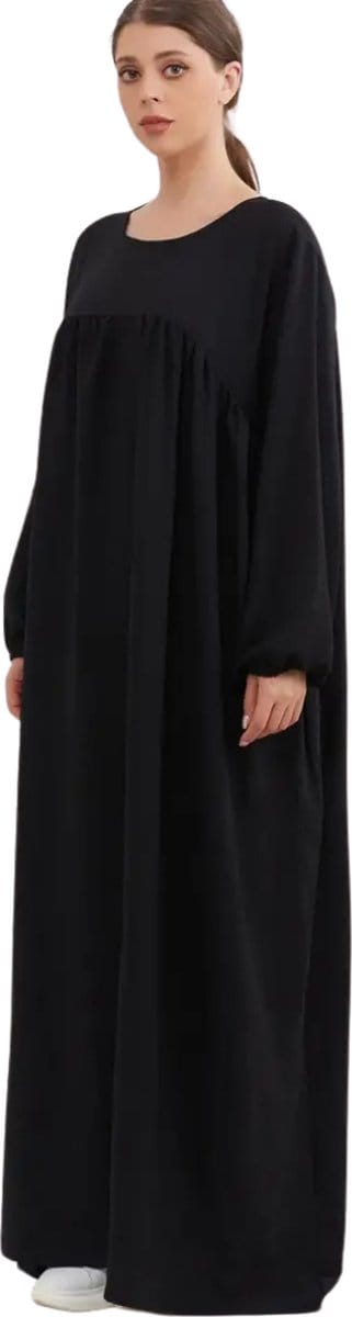 Nivard Islamitische Kleding - Djellaba Dames - Moslim Kleding - Arabisch Dames Kaftan - Alhamdulillah - Zwart M
