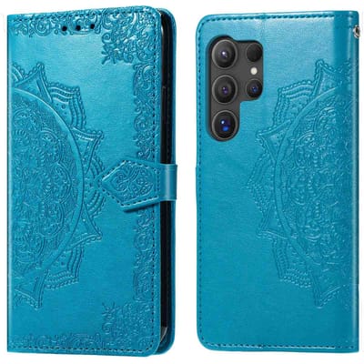 imoshion Hoesje - Geschikt voor Samsung Galaxy S25 Ultra - Mandala Bookcase - Turquoise
