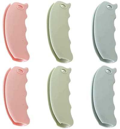 Dailygoods- Siliconen Handvat - 6 x Boodschappentassen - Antislip Grip - Herbruikbare Zakhouder - Comfortabele Handgreep - Vermindert Druk op Vingers - Boodschappentas