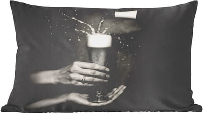 Sierkussens - Kussentjes Woonkamer - 60x40 cm - Champagnefles - Glas - Minimalistisch - Spetters
