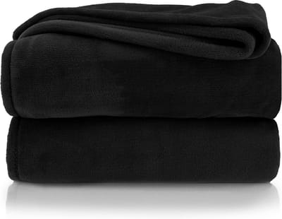 XL Flanellen Knuffeldeken - Super Zachte Fleece Deken - Oeko-Tex Gecertificeerd - Zwart - 200 x 150 cm