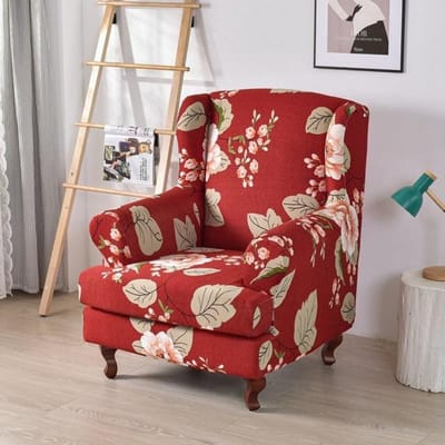 Geometrische Vleugelstoelhoes Stretch Spandex Vleugelstoelhoezen Fauteuilhoes Meubelbeschermhoes Met Zitkussens