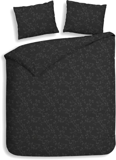 Heckettlane Dekbedovertrek Alloro - Effen Bedlinnen - 200x200-220 cm - Tweepersoons - Antraciet - Dekbedovertrek van 100% Katoen-Flanel
