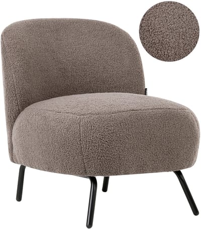 KUMLA - Fauteuil - Taupe - Bouclé