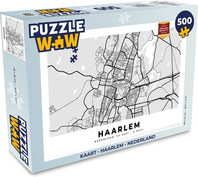Puzzel Kaart - Haarlem - Nederland - Legpuzzel - Puzzel 500 stukjes