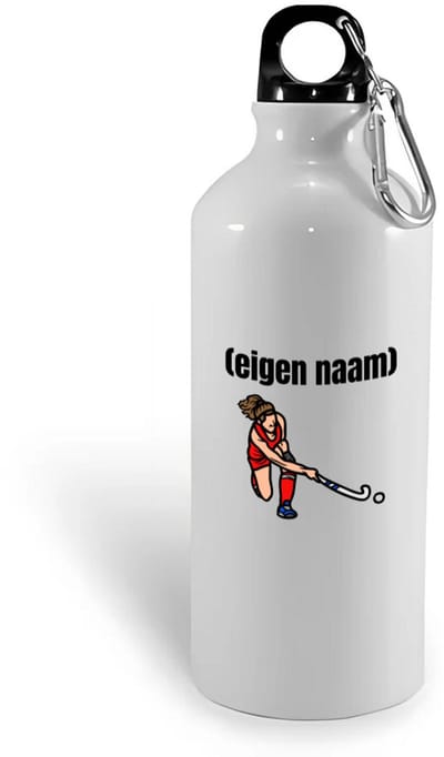 Hacebo® - hockey vrouw met eigen naam waterfles - Hockey - atleten - iemand die houdt van hockey - verjaardag - cadeau - kado - water fles - 400ML