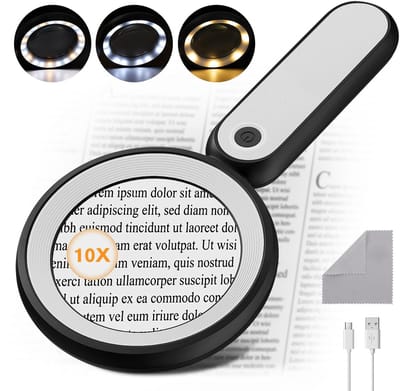 Dailygoods - Handvergrootglas met 21 LED-verlichting en 10x vergroting