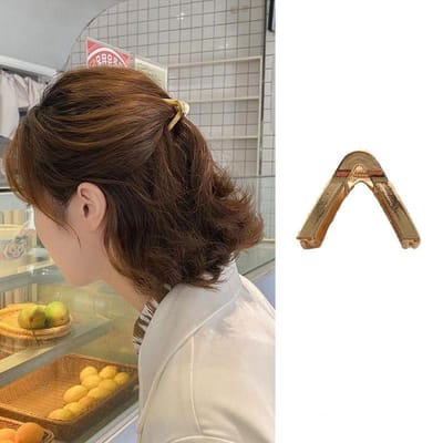Mode Acetaat Driehoek Haar Clips voor Vrouwen Meisjes Haar Klauw Chic Haarspeldjes Klauw Krab Haarspelden Styling Tool Haaraccessoires goud