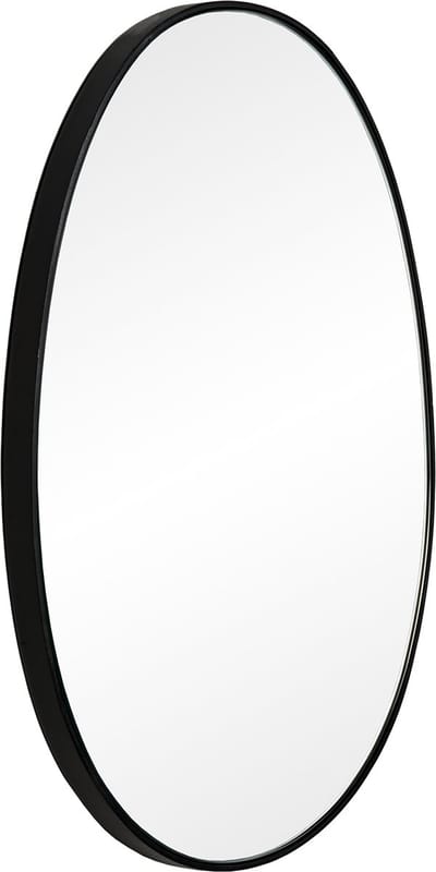 Atmooz - Wandspiegel Stone Small - Ovaal / Rond - Industrieel - Zwart - Metaal - 50cm hoog en 40cm breed