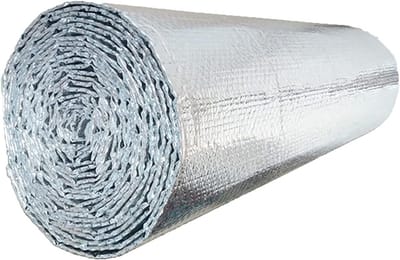 Isolatie Folie - Warmte Reflectie - Energie Besparen - Dubbele Aluminium Laag - 5mm Dik - Zilver
