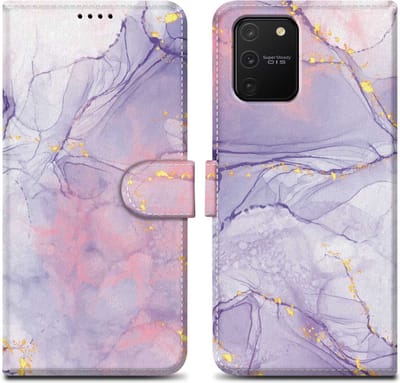 Cadorabo Hoesje geschikt voor Samsung Galaxy A91 / S10 LITE / M80s - Design Roze Paars Marmer No. 5 - Beschermhoes Case Cover met magnetische sluiting, standaardfunctie en kaartvakje
