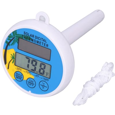 Zonnethermometer Minimum Maximum Watertemperatuur Weergave Digitale Thermometer voor Zwembad Spa blue