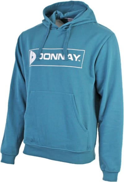 Donnay - Sweater met capuchon (David) - groot logo - Sporttrui - Vintage Blue (244)- maat S