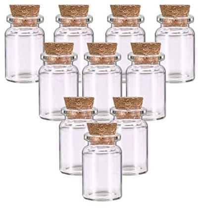 Mini glazen flesjes 6ml - met kurk deksels - wensflessen en spreukenpotten - ideaal voor bruiloft - SnelShoppen