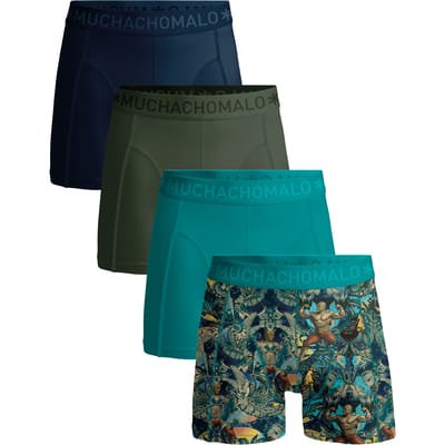 Muchachomalo – Boxershort Heren – 4 Pack – 95% Katoen – Normale Lengte – Onderbroeken Heren – Boxershort – Ondergoed