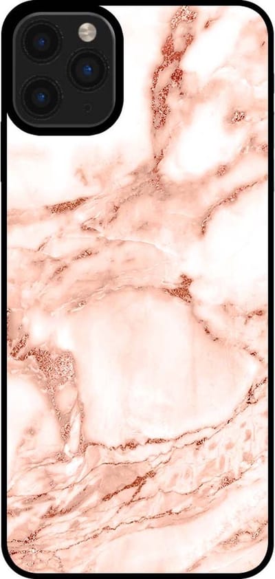 Smartphonica Telefoonhoesje voor iPhone 11 Pro Max marmer look - backcover marmer hoesje - Wit Rosé Goud geschikt voor iPhone 11 Pro Max