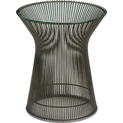 Knoll International - Platner bijzettafel - Kristalglas - metallic bronze lak - transparant