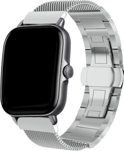 Strap-it Luxe metalen Milanese band geschikt voor Xiaomi Amazfit GTS 1-2-3-4 - Mini / Bip / Bip S / Bip Lite / Bip U Pro / Amazfit GTR 42mm - zilver