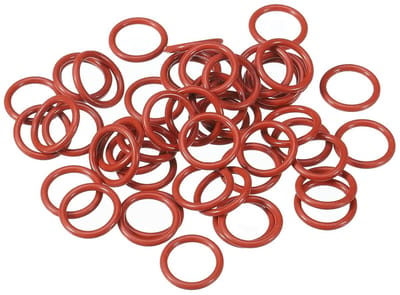 Silicone O-Ring 16mm OD 12mm ID 2mm Breedte, 50 Stuks Vervangingsafdichting voor Sanitaire Compressorkleppen, Rood, Duurzaam en Weerbestendig