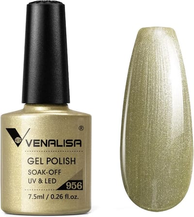 Venalisa UV Gellak Goud - 7.5 ml - Gellak Goud - Gouden Gellak - Gellak Goud Glitter - Gellak Gold - Gellak Kleuren - Venalisa Gellak - Gellak Nagellak