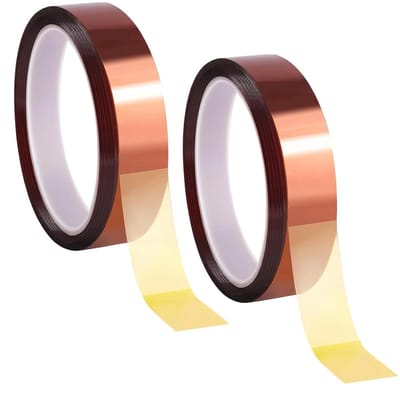 2 stuks hittebestendige plakband 20mm×33m, isolerende tape voor lithiumbatterijen en elektronica, tot 220°C warmtebestendig