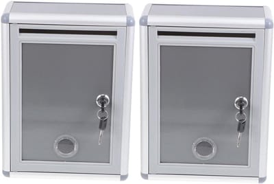 Suggestiebox Met Slot - Brievenbus Donatie Pot - Veilig Opslaan - Wandmontage - 28 x 21 x 10 cm - Grijs
