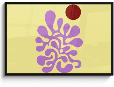 Poster in lijst - Fotolijst 120x80 cm - Posters - Koraal - Cirkel - Abstract - Geel - Posterlijst zwart - Decoratie - Wanddecoratie woonkamer - Muurdecoratie slaapkamer