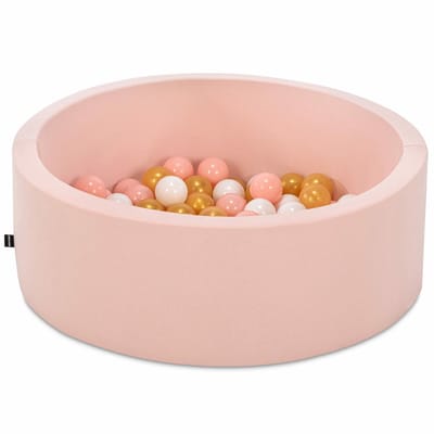 Asir ballenbak voor baby’s – roze – 200 ballen in de kleuren roze, wit, goud en transparant