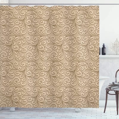Abakuhaus Douchegordijn sc_13531_175x240 – Beige met bloemenpatroon, Polyester
