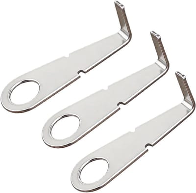 Roestvrijstalen sleutel - Deurbel gereedschap - Onderhoud deurbel - Karabijnhaak ontwerp - 3 Pack - Zilver