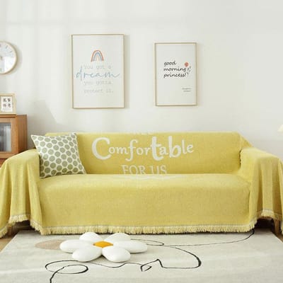 Housse de canapé en Chenille de couleur unie, housse de serviette pour 1 à 4 sièges, coussin de canapé pour enfants, protection de meubles pour animaux de compagnie 51in 1pc beige