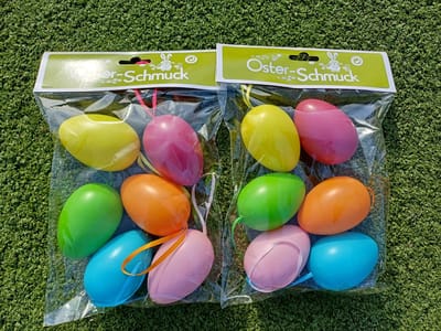 Pasen, paaseieren | 7 cm | set van 6 | pastelkleuren | decoratie