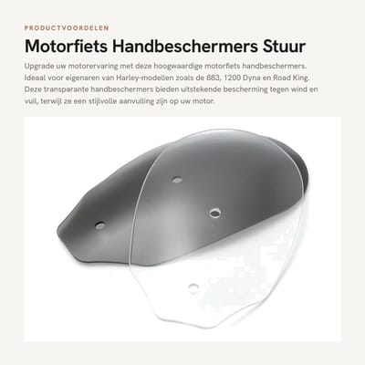 Dailygoods- Handbeschermers Hoogwaardig ABS Kunststof - Motorfiets Bescherming - Set van 2 Stuks - Geschikt voor Harley - Links/Rechts - Zwarte Hardware - Handguards