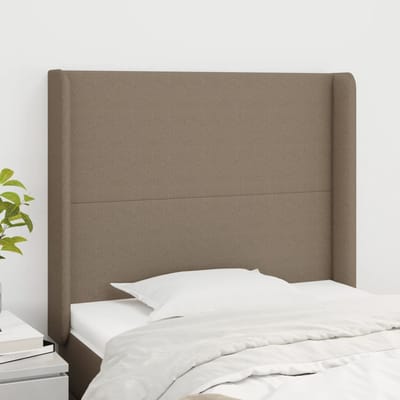 vidaXL - Hoofdbord - met - randen - 83x16x118/128 - cm - stof - taupe