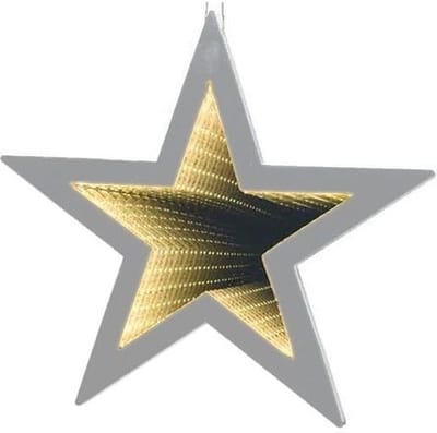 Kerstverlichting LED 3D ster 55 lampjes 35 cm op batterijen - Kerstversiering/kerstdecoratie kerstlampjes