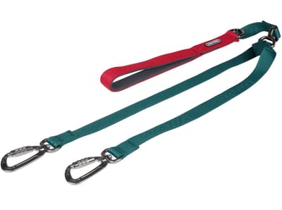 Boondog Dual Leash - Hondenriem voor 1 of 2 Honden - 2 Bevestigingspunten - Draaikoppeling - Verstelbaar - Extra Controle - Green - Maat S