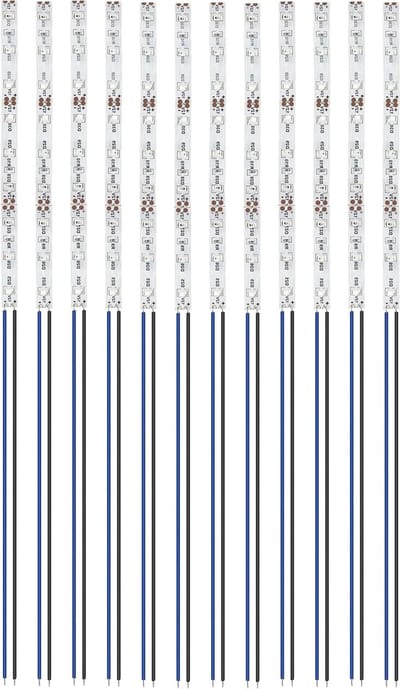 12-delige 150 mm voorbedrade LED SMD strips 2835, 12-18 V, blauw voor modelbouw en verlichting
