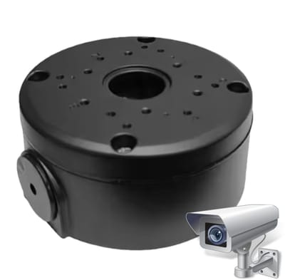 Camera Aansluitdoos - Kabelbeheer Box - Kabels Verbergen - Robuuste Metalen Steun - 12 x 12 x 53 cm - Zwart