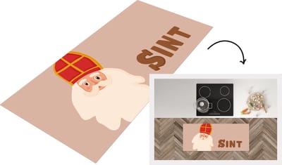 Keukenloper - Loper keuken - Sint - Chocolade - Sinterklaas - 120x50 cm - Keukenloper vinyl