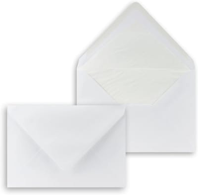 Enveloppen C5 - Brieven Post - Uitnodigingen Versturen - Zijdeglans Binnenvoering - 250 stuks - Wit