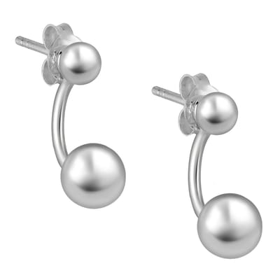 EAR IT UP - Oorbellen - Bal - Piercing - Jacket - Push back oorknopjes - 925 sterling zilver - 14 x 10 mm - 1 paar
