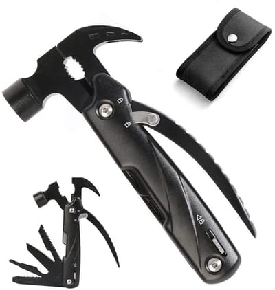 MULTIFUNCTIONELE MULTITOOL - Alles-in-één Survivaltool - 17-in-1 - Bijl - Horloge Kompas – Gereedschap - Zaag - Mes - Hamer